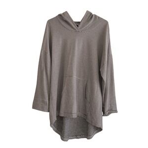Iridium Size Small Pima Cotton Striped Hoodie Oversized High Low Pullover Casual